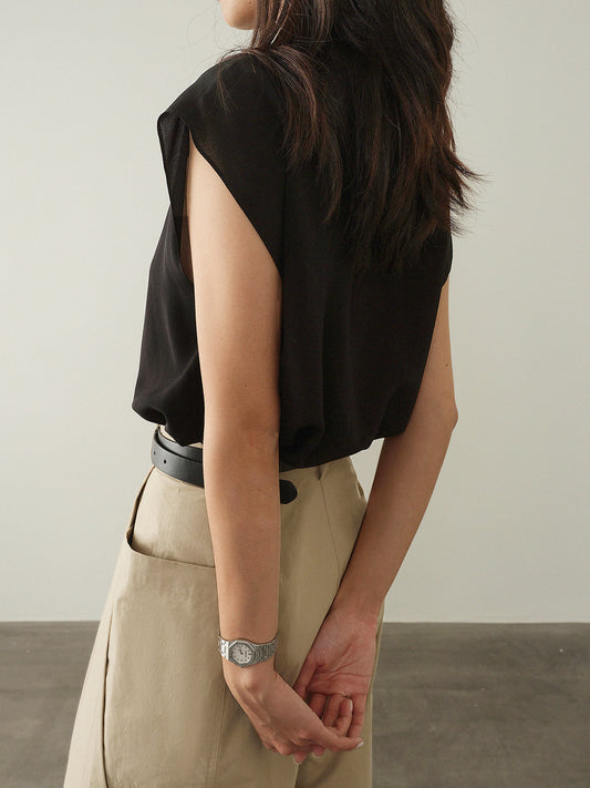 Blusa de Punto con Escote en Forma de Gota y Detalle de O-ring